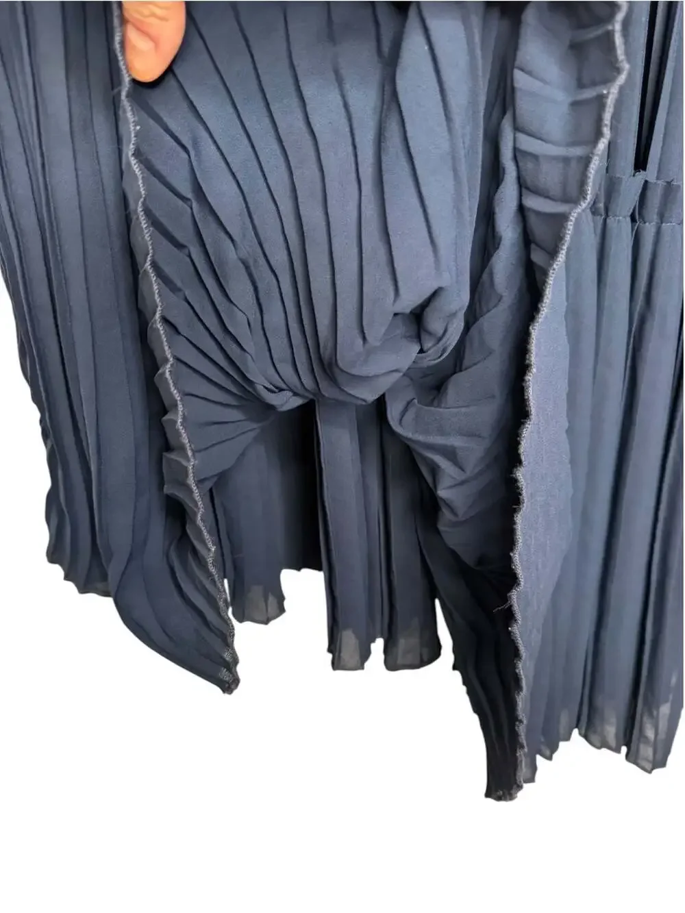 Kenzo Paris Asymmetric Pleated Skirt Navy Blue Size 42/10